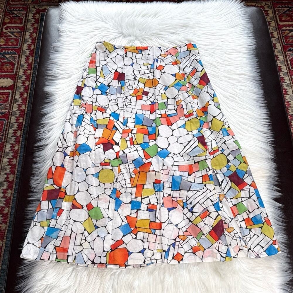 Mauve Anthropologie Lead Light Stained Glass Midi Skirt